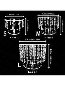 1pc,Elegant Acrylic Cake Stand With Crystal Chandelier - Perfect For Weddings, Afternoon Tea, Birthdays & Youngsters Showers, Wedding Cake Decorations - Transparent - View 2