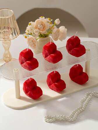 Set de 3 piezas/1 pieza Vela con forma de corazón para el Día de San Valentín, vela perfumada, vela sin humo, vela roja, vela hecha a mano y creativa, regalo de San Valentín, recuerdo, decoración para mejorar el ambiente, romántica, declaración, regalo, regalo para ella, vela para decoración del hogar, decoración de habitación, vela, velas, regalos, velas perfumadas, decoración del hogar