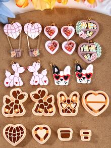 Cortador de arcilla de polímero para el Día de San Valentín para hacer joyas, herramienta de arcilla para pendientes de amor. Cortador de arcilla con colgante de perro lindo, juego de manualidades y fabricación de joyas - Cortador de arcilla - Ver 9