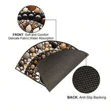 1pc Pebble-Patterned Floor Mats & Matting, Retro Half Round Door Mats Welcome Mat For Front Door With Non-Slip, Home Decorative Carpet Door Mat Bathroom Entrance Entranceway Outdoor - 1 cái-Y-19,7*31,5 inch/50*80cm - Xem 6