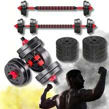 Verstellbares Hantelset aus Bitumen, 2 x 5 kg = 10 kg / 2 x 10 kg = 20 kg, 10 kg/20 kg Hantelset, Hantelset, verstellbare Hanteln, 2-teiliges Hantelset aus Kunststoff, kurze und lange Hanteln, verstellbare Hantelstangen, Hantelset, Gewichte für Aerobic, Fitness, Fitnessstudio und Training.