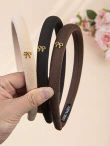 Bộ 3 băng đô cài tóc nơ vàng tối giản, bùa may mắn năm mới 2026 (Màu đỏ/màu be/phụ kiện tóc, trang trí tóc hàng ngày và lễ hội cho bé gái) - Nhiều màu - Xem 11