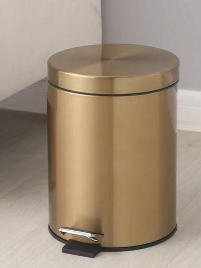 8L Round Metal Pedal Trash Can, Kitchen, Bathroom, Home Garbage Bin With Removable Inner Bucket, Christmas Decor