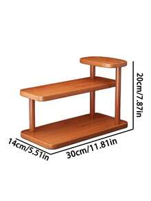 三层桌面化妆品收纳架，多功能储物架，可收纳口红、化妆品、香水、珠宝和工艺品——适用于家居、卧室、厨房或客厅装饰。奢华梳妆台、香水和珠宝架，优雅竹制表面，质感自然。 - 棕色的 - 查看 13