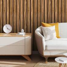 Adhesive Wallpaper With Rustic Oak Wood Ribbed Pattern, Medium Size - Multicolored 1 - View 5