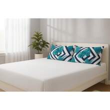King Size 3-Piece Sheet Set, 400 Thread Count Cotton, Soft Touch, With Elastic And Printed Pillowcases, 50x70cm - Green - View 2