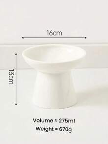 加高宽边陶瓷宠物碗，适用于猫狗 | 颈部保护喂食器，防溢水食碗