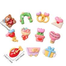 5/10pcs Cartoon Valentine's Day Theme Refrigerator Magnets, Durable Resin Material, Suitable For Kitchen And Office Decor, Ideal For Home Decoration And Valentine's Day Gifts, Refrigerator Magnets - Multicolor - View 4