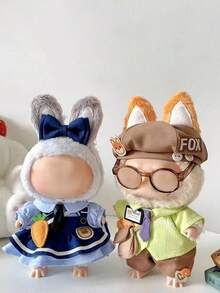 一套可爱的3D尼克和朱迪角色娃娃服装，专为La Bubu娃娃设计，适合15-17厘米的布偶。服装包含警官朱迪·霍普斯（兔子）和警官尼克·王尔德（狐狸）。这些迷人又充满趣味的配件是生日、周年纪念日或节日庆典的完美礼物。 - 彩色 - 查看 6
