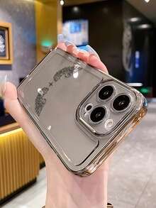 1个创意天使翅膀和十字架彩绘图案透明黑色全覆盖防震TPU时尚手机保护壳，兼容 11 12 13 14 15 16 17 Pro Max - 彩色 - 查看 2