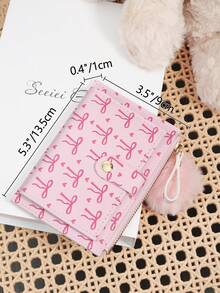 This Fashionable Card Holder Features A Fluffy Pom-Pom Pendant And A Bow-Heart Shaped Clasp. It Is Slim And Lightweight, Convenient To Carry. It Can Hold Cash, ID Cards, Credit Cards, And Coins. It Makes An Ideal Gift For Birthdays, Anniversaries, Christmas, Valentine's Day, And Other Occasions For Your Loved Ones, Ladies, Girls, Teenagers, College Students, And Students. It Is Also Suitable For School Dorms And Back-To-School Season. - Hot Pink - View 8