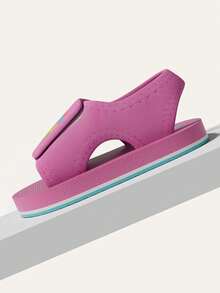 A Pair Of New Hook And Loop Lace-Up Sandals For Children, Summer Soft-Soled Girls And Infants, And Beach Cool Slippers - Pink - View 7