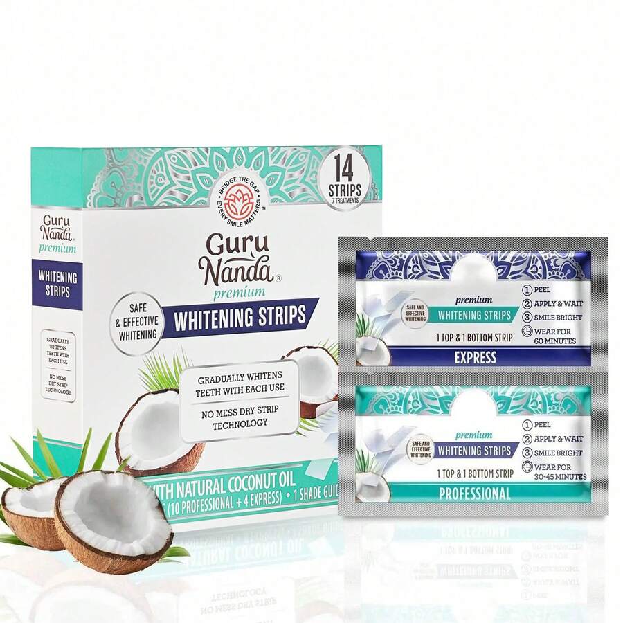 Whitening Strips, 7-Day Treatment (7 Packets - 2 Strips Per Pack)- Enamel-Secure Strips For Sensitive Teeth - Non-Slip, Dry Strip Technology - 彩色 - 查看 1