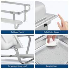 4-Pack 2-Well Rectangular Chafing Dish - Dual Compartment Stainless Steel Buffet Warmer With Lid & Fuel Holders, Food Server For Catering, Weddings, Home Parties & Buffet Events - Silver 4pcs - View 3