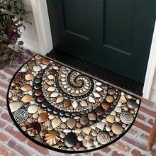 1pc Pebble-Patterned Floor Mats & Matting, Retro Half Round Door Mats Welcome Mat For Front Door With Non-Slip, Home Decorative Carpet Door Mat Bathroom Entrance Entranceway Outdoor - 1 cái-Y-19,7*31,5 inch/50*80cm - Xem 7