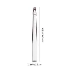 1支不锈钢眉镊，高精度脱毛钳，适用于拔除眉毛、细小毛发，斜口眉镊，脱毛工具 - 銀色 - 查看 5