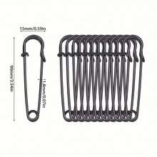 10/20/30/50个装多色加厚安全别针 - 特大号，多用途，适用于衣物、毯子、家居装饰和工艺品 - 提供古铜色、银灰色和黑色三种颜色可选 - 彩色 - 查看 3