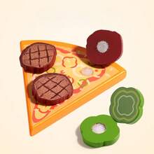 Wooden Realistic Pizza Toy, Children's Pretend Play Kitchen Game, Educational Cutting Toy - Multicolor - View 8