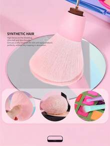 17pcs Colorful Makeup Brush Set, Including Eyeshadow Brush, Powder Brush, Contour Brush, Macaron Color, Makeup Tools