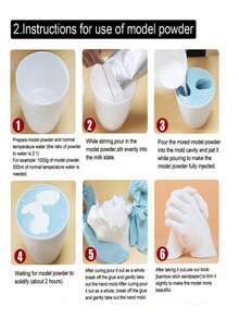 3D Hand Model Making Powder Pack - Adults Need Around 4-5 Packs - Inverted Clone Powder, Hand And Foot Footprint Styling Set, DIY Tool Kit, Couple 3D Hand And Foot Styling Set, Gypsum Powder, DIY Hand And Foot Styling Set, Perfect For Home Decoration Suitable For Couple DIY Hand Model Making/Model Styling, Valentine's Day Commemorative Gift, Love Commemorative Gift, Friendship Commemorative Gift, Wedding Anniversary Gift