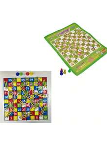 Gra planszowa "Węże i drabiny", 1/2/3/5 zestawów, klasyczna, rozrywkowa gra rodzinna, prezent urodzinowy/świąteczny, idealna do rozwijania umiejętności rozumienia i strategii, idealna dla rodziny, wytrzymały materiał plastikowy, nowość - Wielokolorowe - Zobacz 17