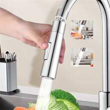 1个厨房水龙头防溅罩，双模式可调，蔬菜水槽盆体延伸器，可旋转高压喷水喷嘴，通用连接器 - 彩色 - 查看 2