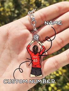 1pc Personalized Sports Keychain. Basketball Jersey Keychain, 2D Printed Keychain, Basketball, Volleyball, Sports Jersey Keychain, Sports Keychain, Sports Gift, Gift For Her/Him, Birthday Gift, Gift For Girlfriend/Boyfriend