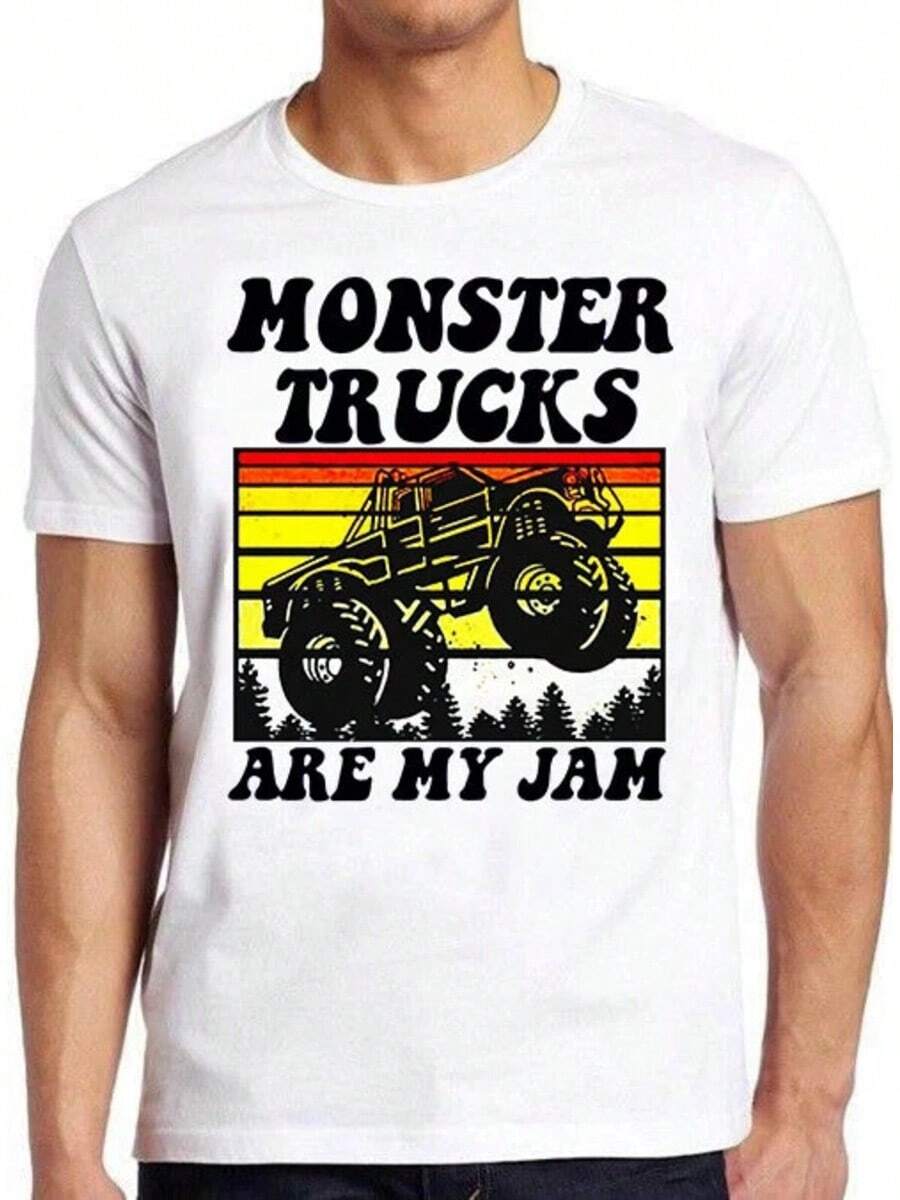 Monster Trucks Are My Jam Funny Meme Geek Cool Cult Gift Tee T Shirt M797 - màu đen - Xem 1