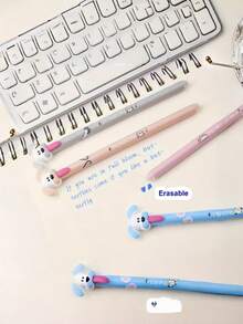 4pcs Cute Dog Tongue Pens, Creative Design, Smooth Writing, Practical Stationery, Suitable For Office/School Use - Multicolor - View 4