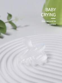 KUNT 1个婴儿哑光白色平头硅胶安抚奶嘴，适合夜间使用 - 無色 - 查看 5