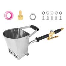 Pulverizador neumático de estuco y cemento, pulverizador de tolva de mortero de cemento, herramienta para enlucido de paredes con 4 chorros - Plateado - Ver 8