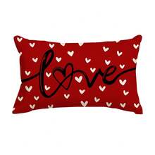 1 chiếc vỏ gối trang trí chủ đề Ngày Valentine, vỏ gối tựa lưng màu đỏ lãng mạn in khẩu hiệu dành cho cặp đôi, trang trí đám cưới, vỏ gối in một mặt bằng polyester kiểu dáng hiện đại, quà tặng kỷ niệm cho cặp đôi, trang trí phòng ngủ, phòng khách, ghế sofa, giường. - Đỏ - Xem 6