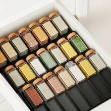 24pcs/12pcs/6pcs Square Glass Jar Set, Suitable For Barbecue Spices, Salt & Pepper Shakers, Seasoning Dispensers, Includes Wooden Lids, Labels And Brushes, Kitchen Organizer (Accessory Style Random) - Clear - View 7