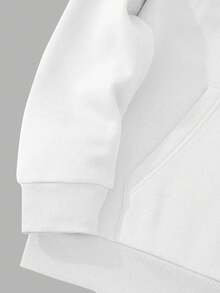 Sudadera con capucha de pareja casual de moda Manfinity Homme, patrón de letras, talla estándar para hombres, ajuste slim, sudadera forrada y cálida   camisetas de hombre RDHU - Negro - Ver 7