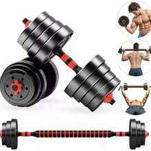 Verstellbares Hantelset aus Bitumen, 2 x 5 kg = 10 kg / 2 x 10 kg = 20 kg, 10 kg/20 kg Hantelset, Hantelset, verstellbare Hanteln, 2-teiliges Hantelset aus Kunststoff, kurze und lange Hanteln, verstellbare Hantelstangen, Hantelset, Gewichte für Aerobic, Fitness, Fitnessstudio und Training.