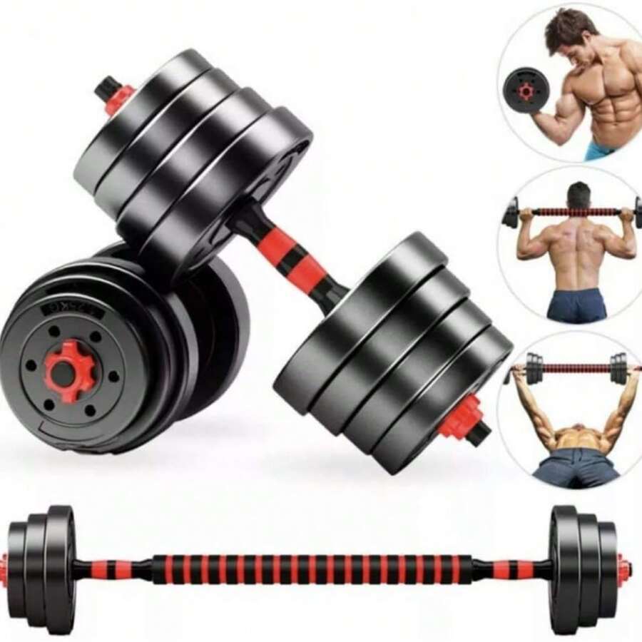 Verstellbares Hantelset aus Bitumen, 2 x 5 kg = 10 kg / 2 x 10 kg = 20 kg, 10 kg/20 kg Hantelset, Hantelset, verstellbare Hanteln, 2-teiliges Hantelset aus Kunststoff, kurze und lange Hanteln, verstellbare Hantelstangen, Hantelset, Gewichte für Aerobic, Fitness, Fitnessstudio und Training.