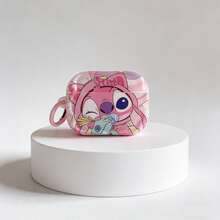 卡通史迪奇耳机保护套，带耳挂和钥匙扣，时尚可爱，蓝粉两色可选，防摔防刮，兼容 1/2/3/4/Pro/Pro2/Pro3(Nd)，适合派对、生日等各种场合，趣味礼物 - 彩色 - 查看 19