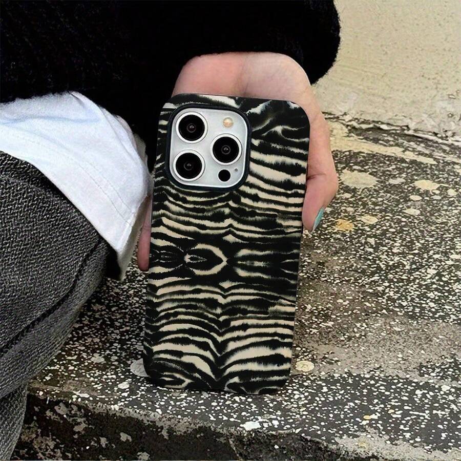 Funda protectora con estampado de cebra, adecuada para 17/16/15/14/13/12/11 Pro Max - Cubierta protectora de doble capa resistente a los golpes, con carcasa exterior de policarbonato y forro interior de TPU - Multicolor 1 - Ver 1