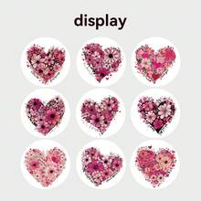 JOERBABU the little kangaroo Bobbie 500pcs/Roll Floral Heart Shaped Stickers, DIY Sticker Gift Decoration First Choice. Happy Valentine's Day, 8-10 Patterns, Suitable For Small Gifts, Cup Decoration, Gift Bag Decoration, Etc. - Multicolor - View 4