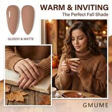 Classic Nude Brown Gel Nail Polish 7.5ml - Neutral Coffee Soak Off UV/LED Gel Varnish, High Gloss & Matte Finish For Fall Daily Manicure (No.003) - 紫羅蘭色 - 查看 4
