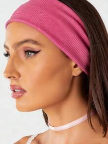 New European And American Fashion Rhinestone Headband, Wide Solid Color Shiny Crystal Elastic Sports Headband For Women, Suitable For Daily Wear, Party, Boho, Made Of Polyester, All Seasons Holiday Essential Hair Accessories Summer Beach Hair Bands - Multicolor - View 12