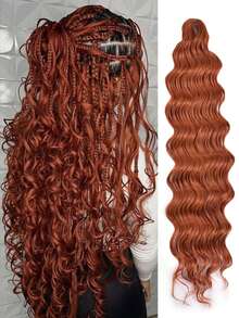 24英寸安娜卷曲绿色合成假发,海洋波浪钩针假发,深波浪卷曲钩针假发,女士卷曲编织接发,水波纹编织假发,渐变金色扭辫钩针卷发假发,适合万圣节、圣诞节、节日等场合 - 彩色 - 查看 20