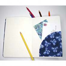 Shibori Indigo Butterflies Dotted Paperback Journal: Blank with Pocket(default) - Multicolor - Ver 7