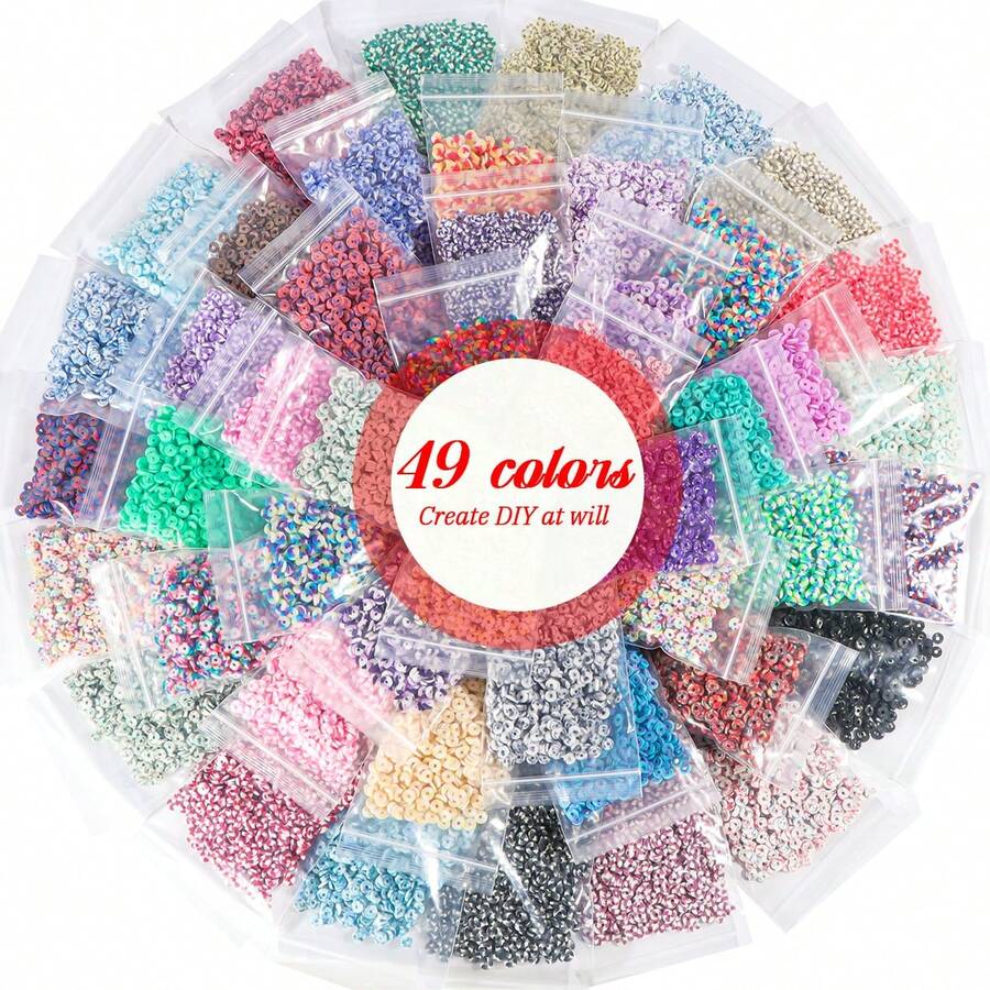 1000/2000/3000pcs Soft Clay, Ideal For DIY Jewelry Crafts, Home Creativity Daily DIY To Enrich Life, Make Bracelets, Necklaces, Beading, Holiday & Valentine's Day Gifts