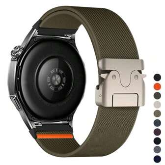 רצועת ניילון אלסטית בגודל 20 מ"מ 22 מ"מ תואמת לשעון סמסונג גלקסי 7 6 5 4 40 מ"מ 44 מ"מ 6 קלאסיק 47 מ"מ רצועת אבזם מצנח 5 פרו 45 מ"מ צמיד