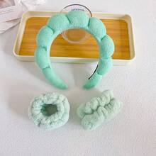 3pcs/Set Braided Headband And 2pcs Wristbands, Suitable For Face Washing, Cleaning, Makeup, Skincare, Travelling, Fits All Skin Types Hair Accessories, For Women, Fall, Travel, Hair Tools, Accessories Women, Hair Stuff,Fall,Hair Accessories,Hair Accessories For Women,Travel,Hair Accessories,Accessories Women,Hair Accessory,Hair Accessories Women,Hair Tools,Hair Stuff,Stuff,Beauty Accessories,Gifts,Travel,Gifts For Women,Hair Stuff,Stocking Stuffers - 綠色 - 查看 10