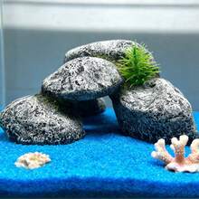 1pc Realistic Rock Design Aquarium Decor, Fish Tank Ornament, Resin Rock With Small Aquatic Plants, Suitable For Betta, Shrimp, Nano Fish Tanks, Simulated Rock Bridge And Cave For Fish And Shrimp Hiding Place, Aquarium Landscaping Decoration - A - View 6