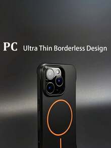 New Luxury Metal Paint Magnetic Wireless Charging Protective Case For Air 17/16/15/14/13/12/11 Pro Max Plus, Ultra-Thin Frameless Heat Dissipation Protective Cover - Rose Gold - View 3