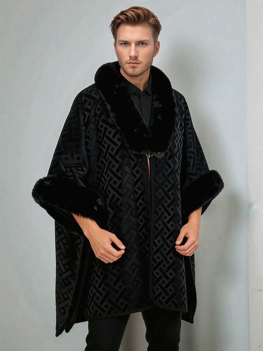 1件纯色纹理冬季披肩