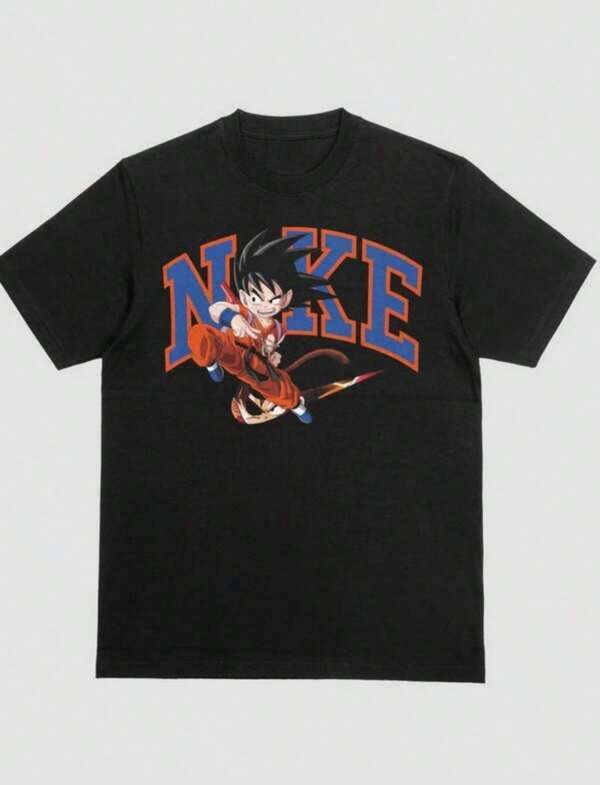 1 pieza de anime - camiseta corta T GOKU AIR, camiseta vintage de rap, estilo hip hop, mercancía de anime, ropa de calle, camiseta con patrón gráfico de Dragonball nostálgico, ajuste cómodo, material ligero, camiseta unisex, camiseta de anime, entusiasta de la ropa de calle, talla grande